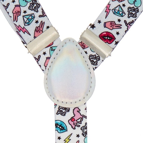 New Kawaii White Unicorn Adjustable Suspender Straps - Picture 2 of 2
